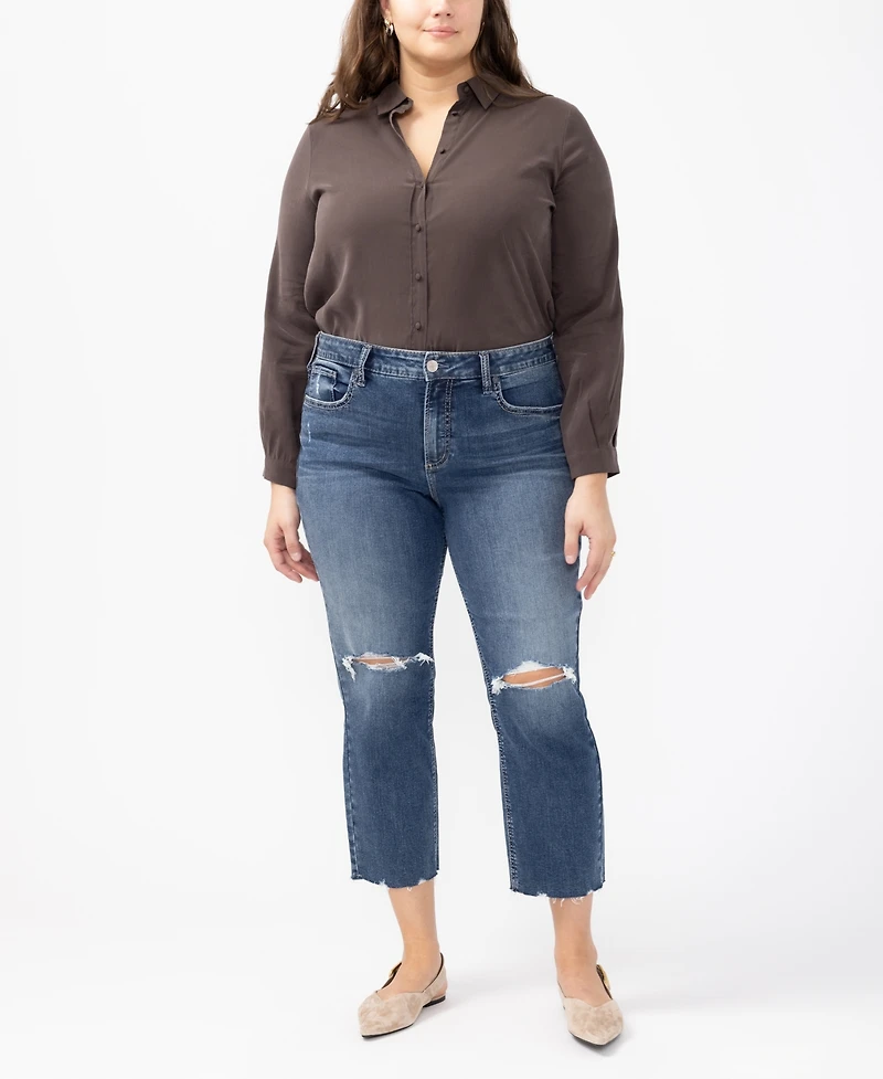 Silver Jeans Co. Plus Size Avery Straight Cropped Jeans
