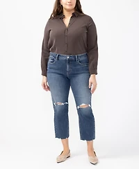 Silver Jeans Co. Plus Size Avery Straight Cropped Jeans