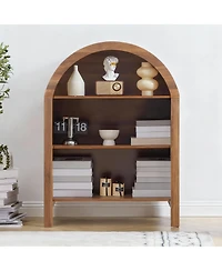 Yigii Arched 43.3" Tall 3-Tier Bookshelf for Modern Farmhouse Decor