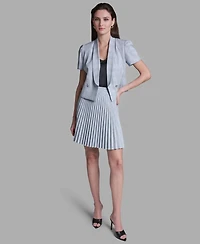 Bcbg Women's Draped Collar Two Button Plaid Jacket