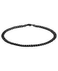 Rhona Sutton Men's Stainless Steel Black Plated Curb Chain Bracelet