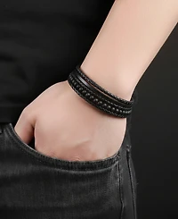 Rhona Sutton Men's Calibre Leather & Stainless Steel Bracelet