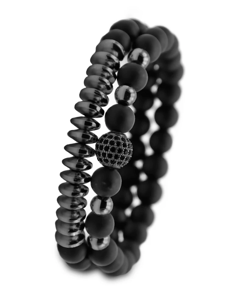 Rhona Sutton Men's Stainless Steel & Novar Black Bracelet