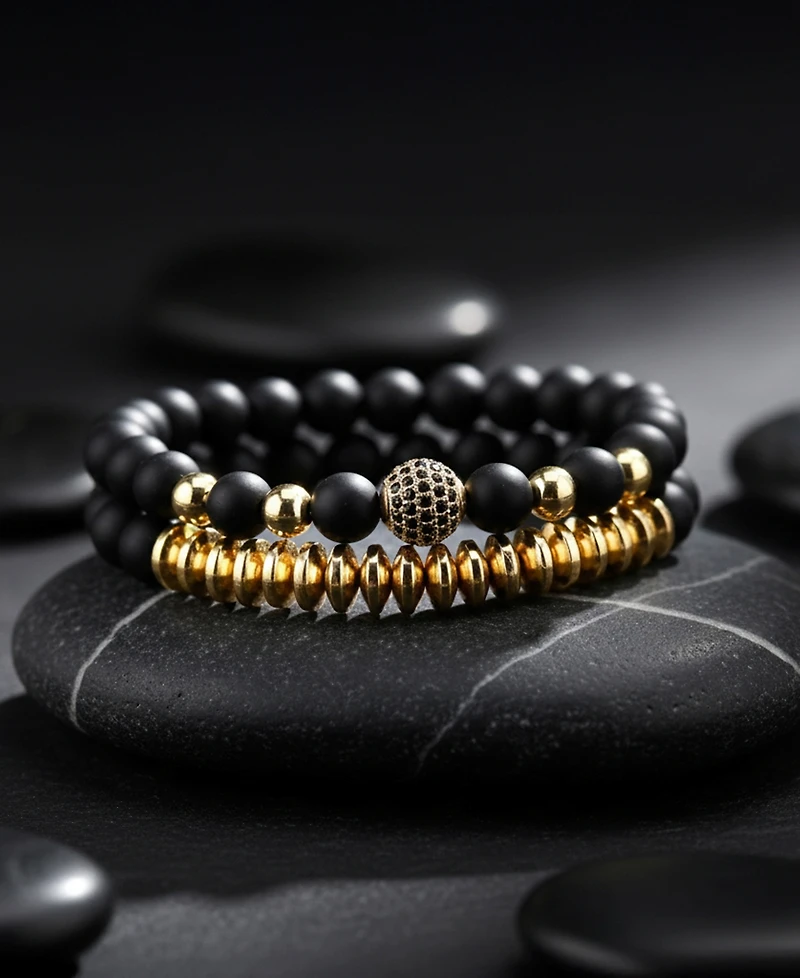 Rhona Sutton Men's Stainless Steel & Novar Gold-Tone Bracelet