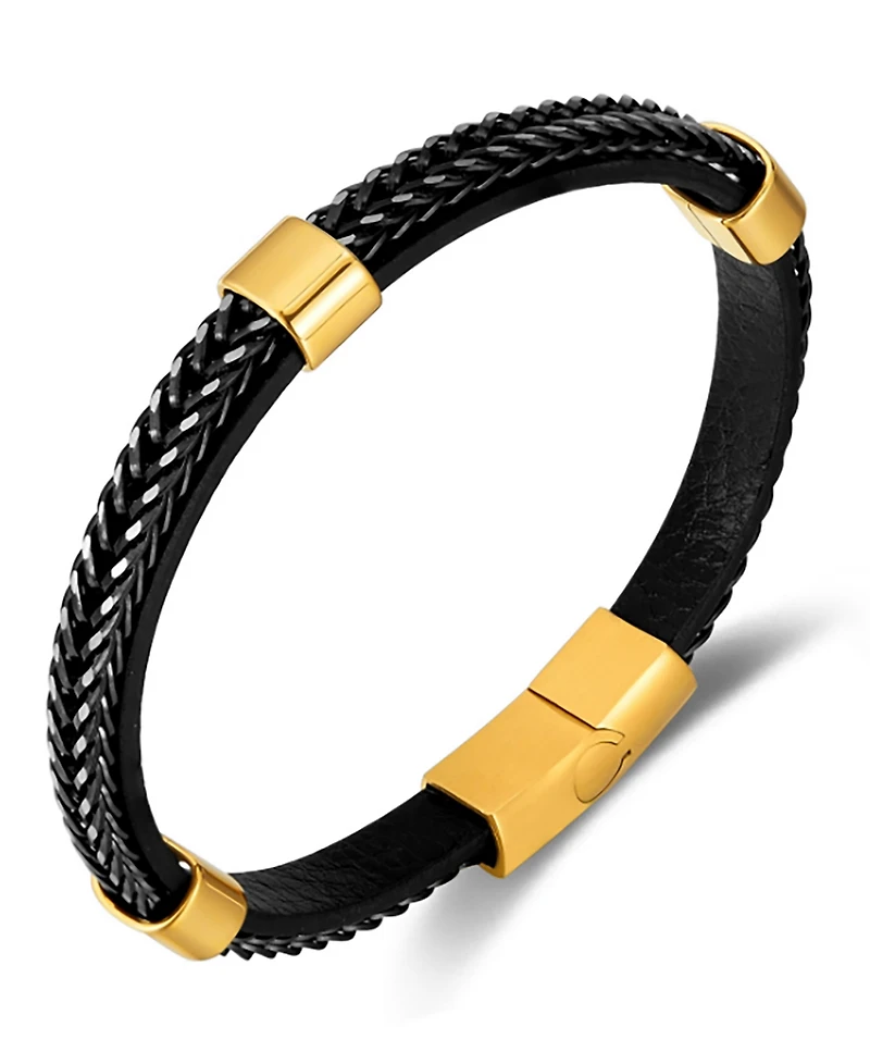 Rhona Sutton Men's Stainless Steel & Axelar Gold-Tone Bracelet