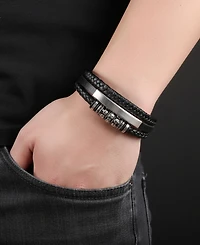Rhona Sutton Men's Mortis Leather & Stainless Steel Bracelet