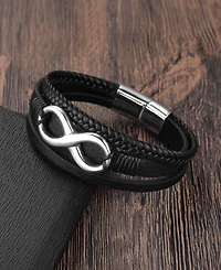 Rhona Sutton Men's Eterna Leather & Stainless Steel Bracelet