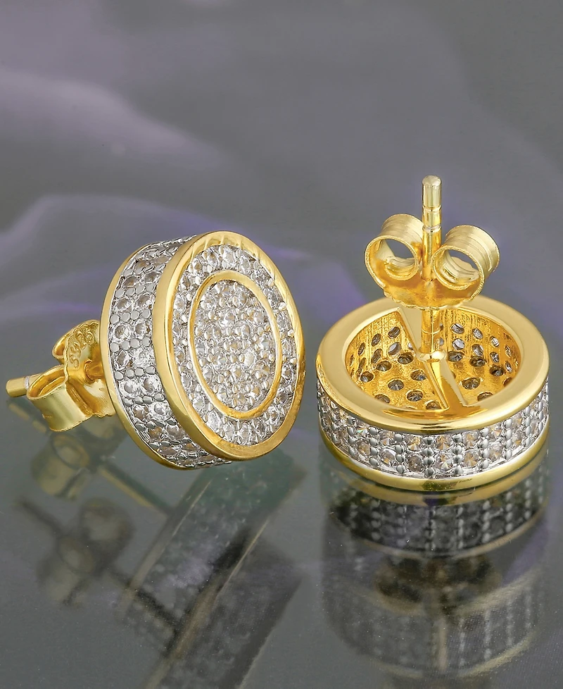 Rhona Sutton Men's Stud Earrings in 14k Gold Plated Sterling Silver