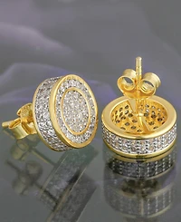 Rhona Sutton Men's Stud Earrings in 14k Gold Plated Sterling Silver