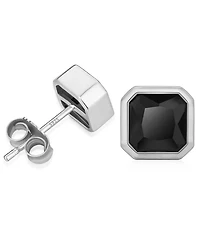 Rhona Sutton Men's Noble Stud Earrings in 14k White Gold Plated Over Sterling Silver