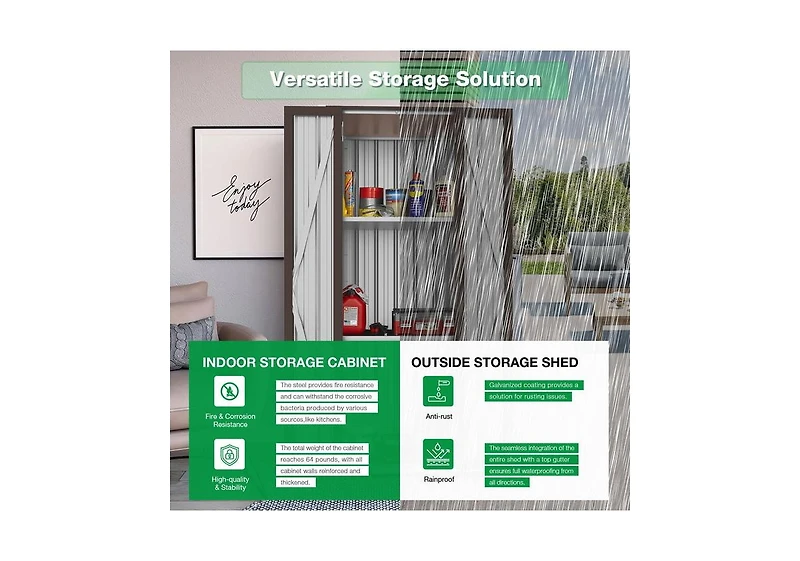 Aecojoy Outdoor Storage Cabinet Waterproof with Shelves