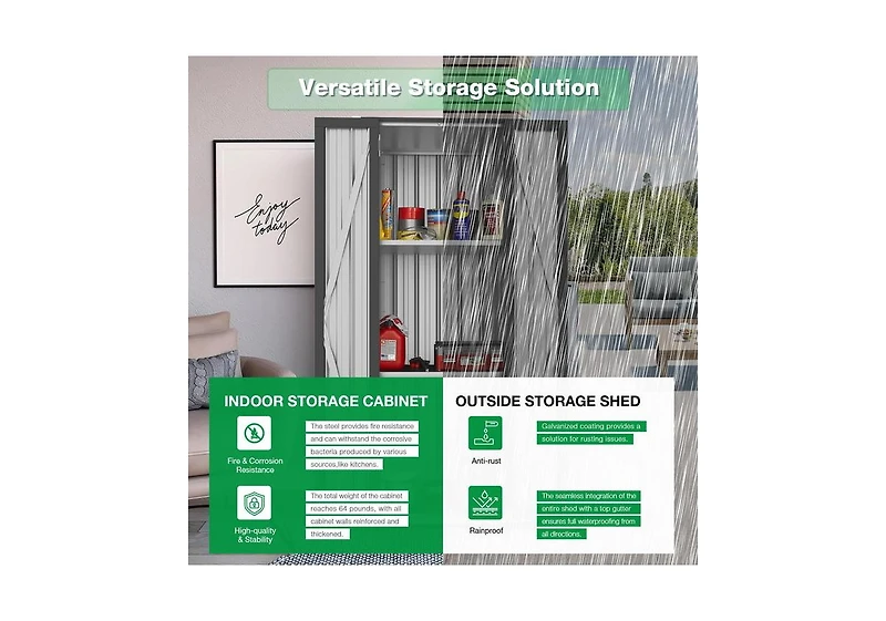 Aecojoy Outdoor Storage Cabinet Waterproof with Shelves