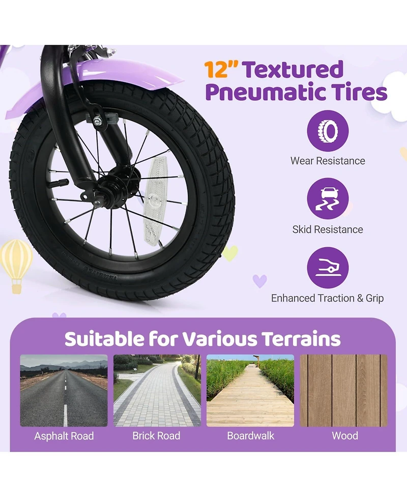 Mecale Inch Kids Bike with Training Wheels