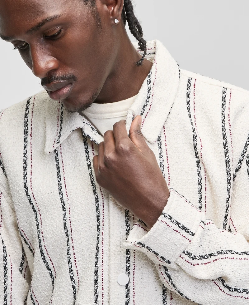 Mode of One Men's Striped Shirt Jacket, Macy's Exclusive