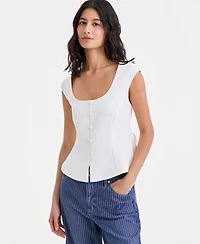 On 34th Women's Crepe Button Front Vest, Macy's Exclusive