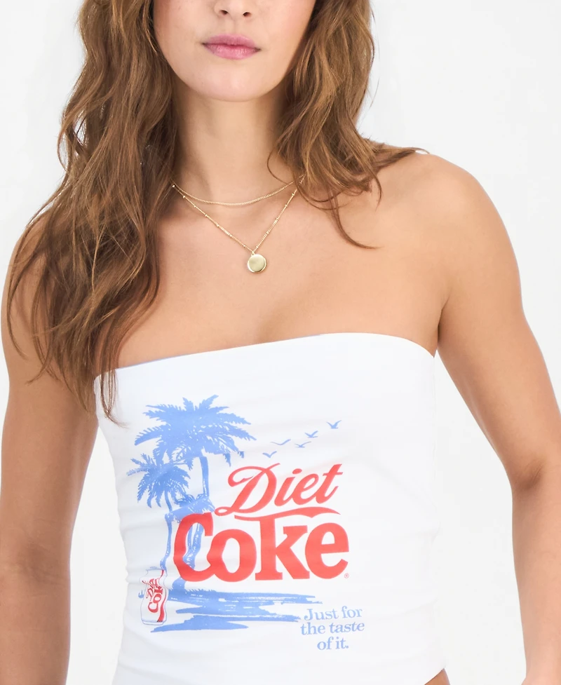 Love Tribe Juniors' Diet Coke Reversible Strapless Tube Top