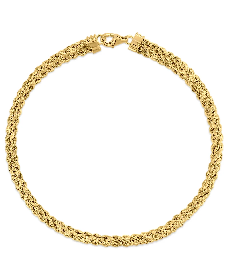 Macy's Polished Multi Row Rope Chain Bracelet in 10k Gold