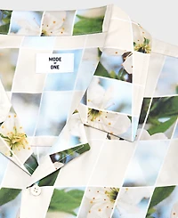 Mode of One Men's Floral Print-Blocked Camp Shirt, Macy's Exclusive
