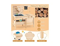 Slickblue Outdoor Play Pretend Kitchen with Detachable Sandbox and Removable