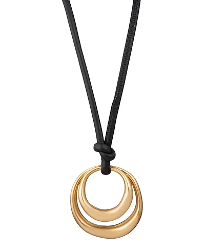 Donna Karan Gold-Tone Pendant Multi Row Necklace