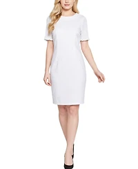Ny Collection Women's Plisse Pleated Short-Sleeve Dress
