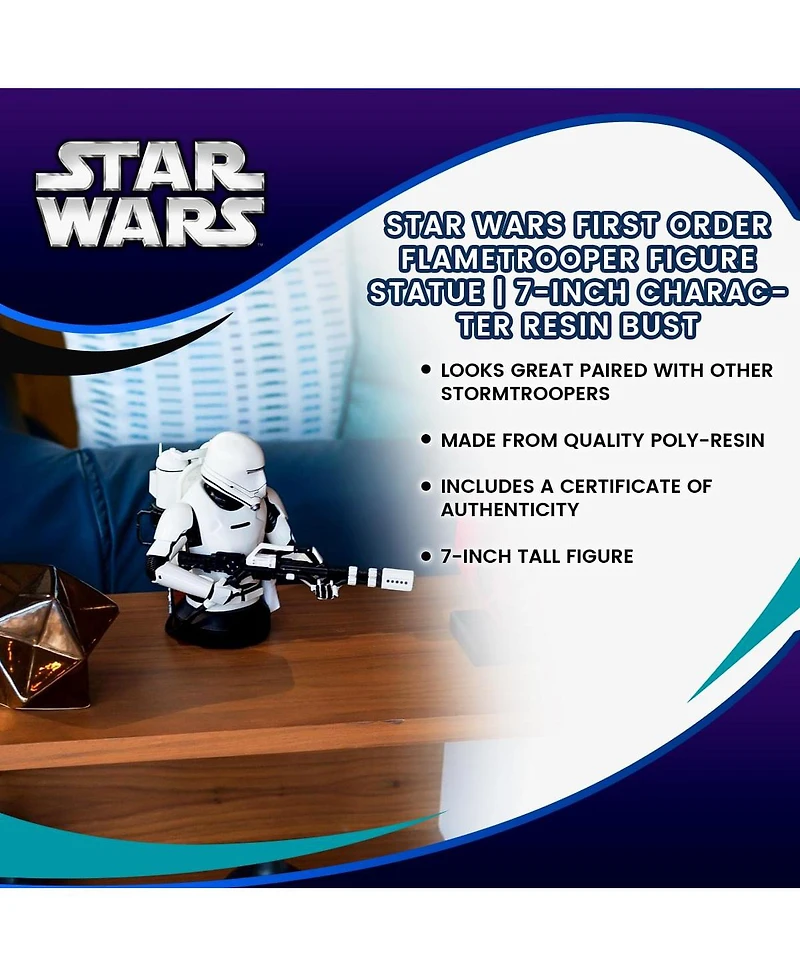 Star Wars First Order Flametrooper Figure Statue | 7-Inch Character Resin Bust | Mini Action Figure Collectible Statue
