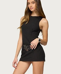 Edikted Women's Sharone Belted Pinstripe Romper