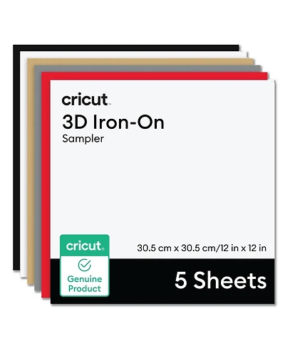 Cricut 3D Iron-On, Bold Sampler 12 in x 12 in (5 ct)