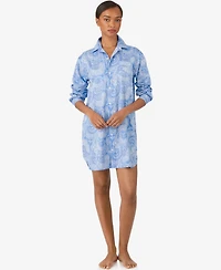 Lauren Ralph Women's Long-Sleeve His Shirt Sleepshirt