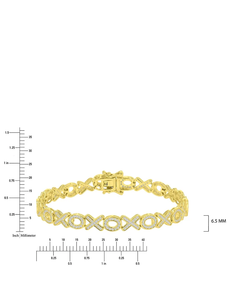 Macy's Cubic Zirconia Bracelet in 14k Yellow Gold Over Sterling Silver