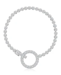 Macy's Cubic Zirconia Circle Tennis Bracelet in Rhodium Over Sterling Silver