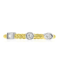 Macy's 4-Pc. Polished Cubic Zirconia Quadruple Ring in 14k Yellow Gold Over Sterling Silver
