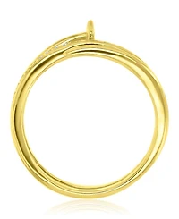 Macy's Cubic Zirconia Spiral Pin Ring in 14k Yellow Gold Over Sterling Silver