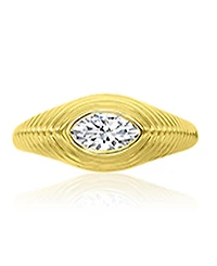Macy's Cubic Zirconia Marquise Ring in 14k Yellow Gold Over Sterling Silver