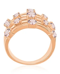 Macy's Morganite 5-Row Ring in 14k Rose Gold Over Sterling Silver