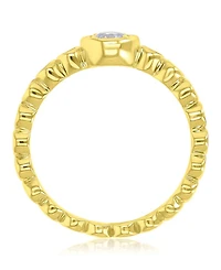 Macy's Cubic Zirconia Beaded Ring in 14k Yellow Gold Over Sterling Silver
