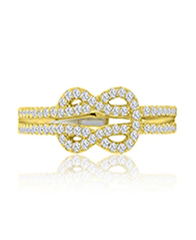 Macy's Infinity Knot Cubic Zirconia Ring in 14k Yellow Gold Over Sterling Silver