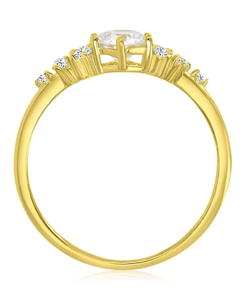 Macy's White Cubic Zirconia Ring in 14k Yellow Gold Over Sterling Silver