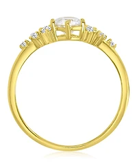 Macy's White Cubic Zirconia Ring in 14k Yellow Gold Over Sterling Silver