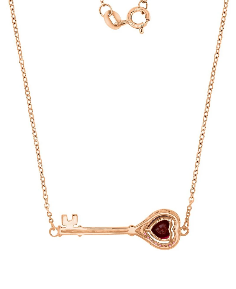 Macy's Ruby Key Necklace in 14k Rose Gold Over Sterling Silver