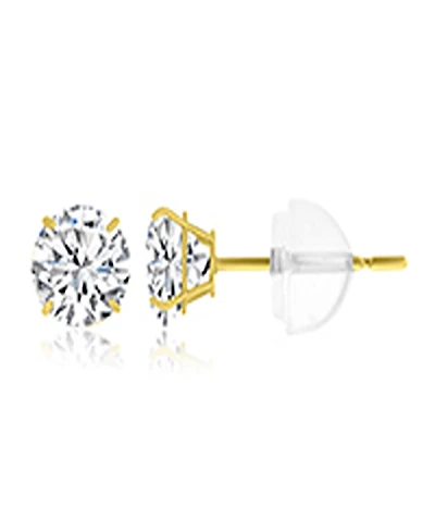 Macy's White Swarovski Zirconia Solitaire Earrings in 14k Yellow Gold