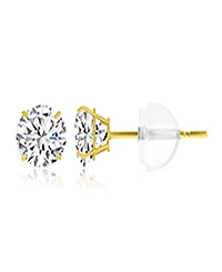 Macy's White Swarovski Zirconia Solitaire Earrings in 14k Yellow Gold