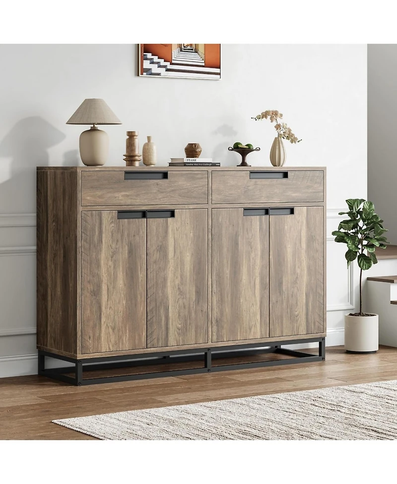 gaomon 55" Modern Buffet Cabinet with Storage, Doors, and Shelves