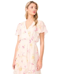 Vince Camuto Women's V-Neck Layered Midi Dress