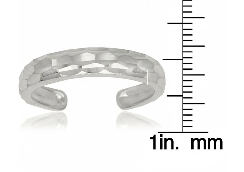 Curata Jewelry Solid 10K or Adjustable Sparkle-Cut Band toe ring