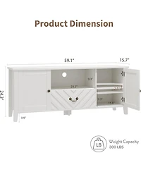 gaomon Entertainment Center for 65 Inch Tv, Tv Stand with Led Lights for Living Room, Tv Console Table with 2 Storage and 1 Drawer, Television Stands