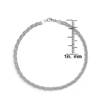 Curata Jewelry Solid 14k 10-inch 4mm Braided Foxtail Anklet