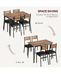 gaomon Dining Table Set for 4, Small Square Table and Chairs, 5 Piece Kitchen and Dining Set for Compact Spaces