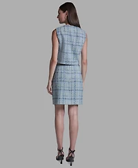 Bcbg Women's Button-Front Cropped Tweed Vest