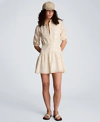 Kenneth Cole Women's Curved Yoke Mini Shirt Dress